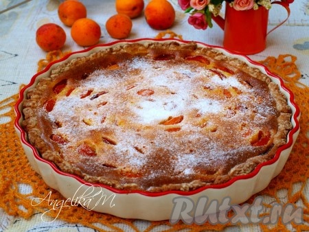 Пирог из творожного теста с абрикосами