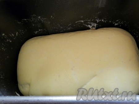 Установить контейнер в хлебопечку, выбрать режим "дрожжевое тесто", включить. Через 1 час 25 минут дрожжевое тесто будет готово.
