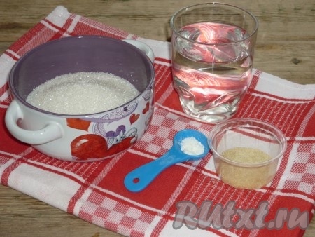 Подготовить продукты для приготовления маршмеллоу с желатином в домашних условиях.